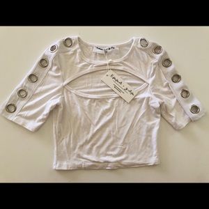 Emma and Sam White Cropped Top